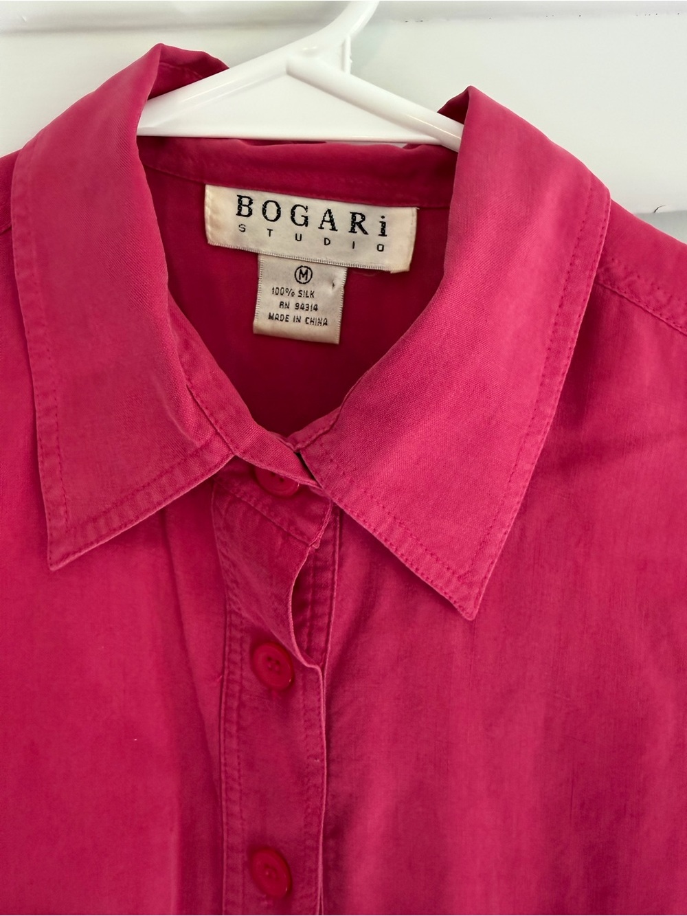 BOGARI Studio Women's Silk Button-Down Shirt in Fuchsia